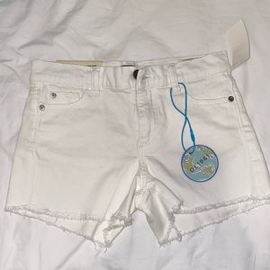 DL1961 Lucy Denim Shorts Girl's 12 Snowcap color  Hem 5-Pocket Design